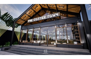 PCM thiết kế quán cafe chủ đề Industrial 970m2  - The Coffee Town