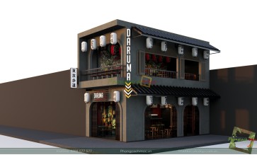 Thiết kế quán cafe kết hợp bia Daruma 