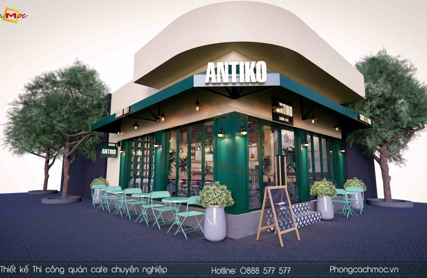 Antiko Saigon Kafe - Mẫu thiết kế quán cafe góc phố siêu đẹp