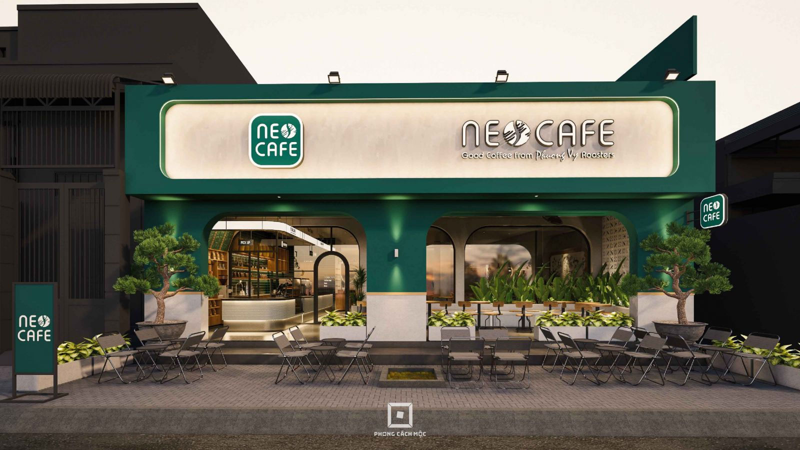 NEO Coffee - Mẫu thiết kế quán cafe hiện đại 