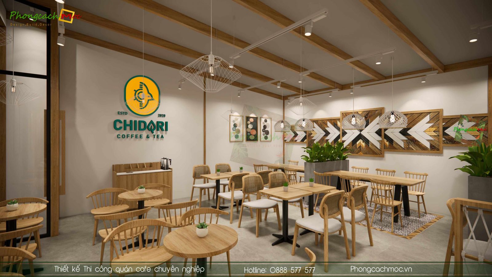 Thiết kế không gian Chidori Coffee & Tea