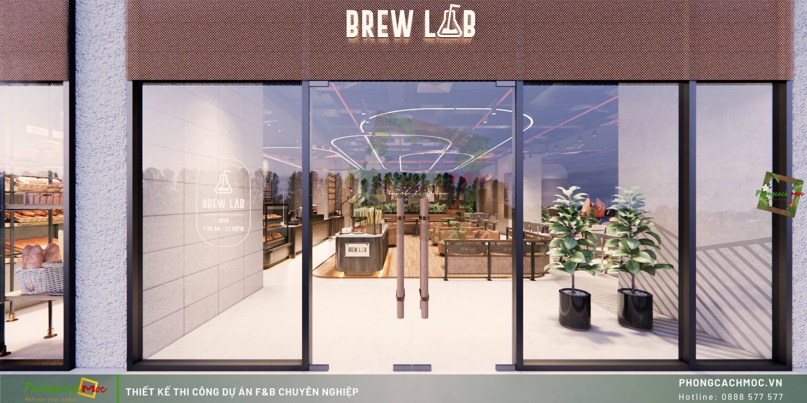 Thiết kế mặt tiền Brew Lad Coffee