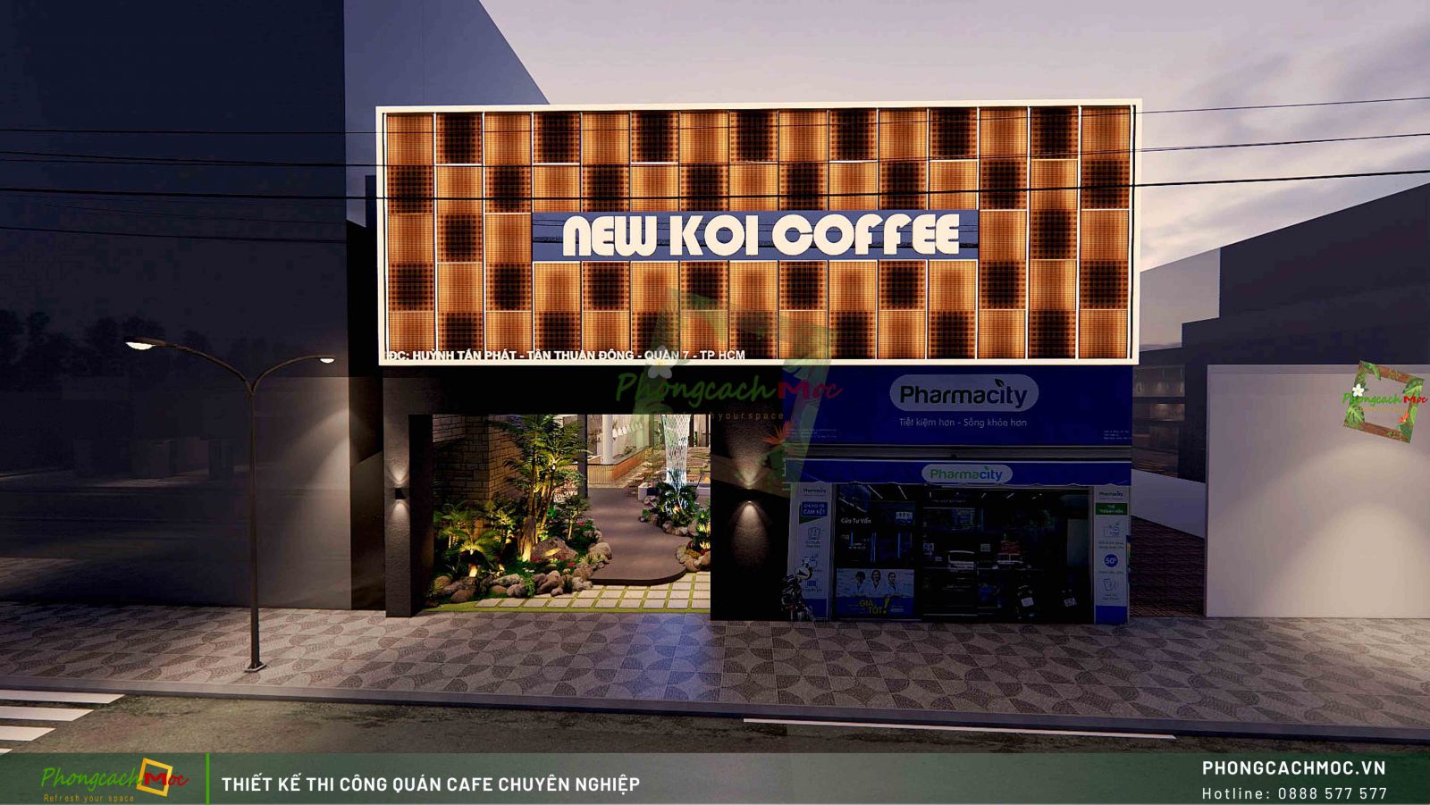 Thiết kế không gian New Koi Coffee quận 7