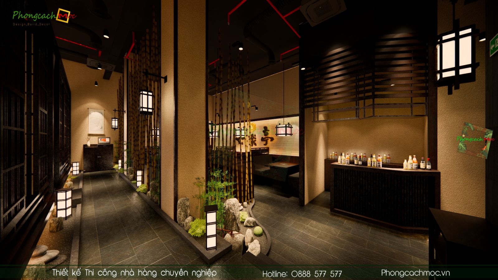 Thiết kế không gian nhà hàng Anrakutei - Nguyễn Trãi