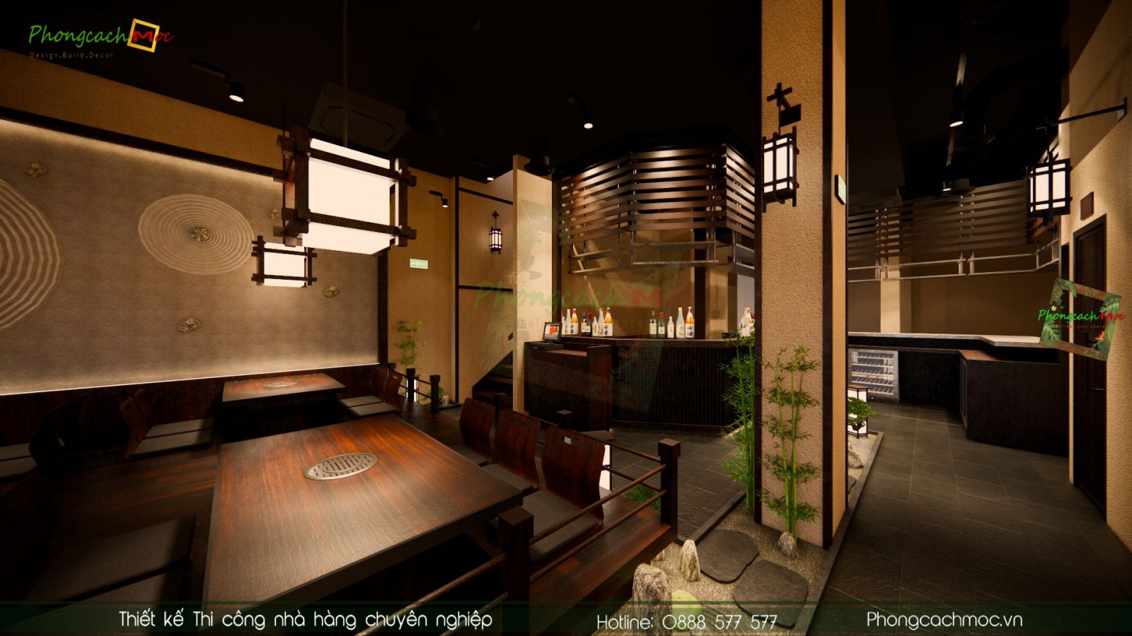 Thiết kế không gian nhà hàng Anrakutei - Nguyễn Trãi