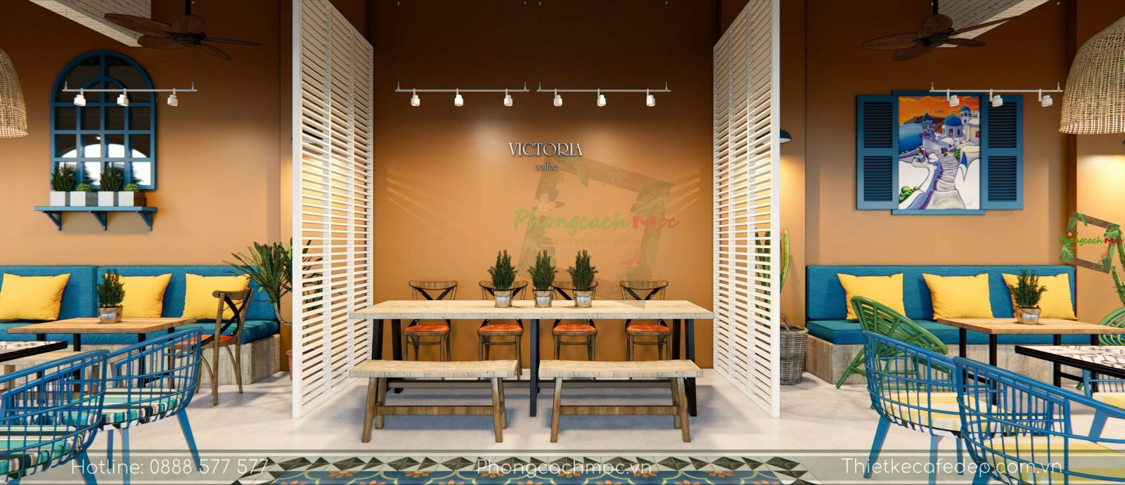 10+ Mẫu thiết kế quán cafe phong cách Địa Trung Hải được yêu thích