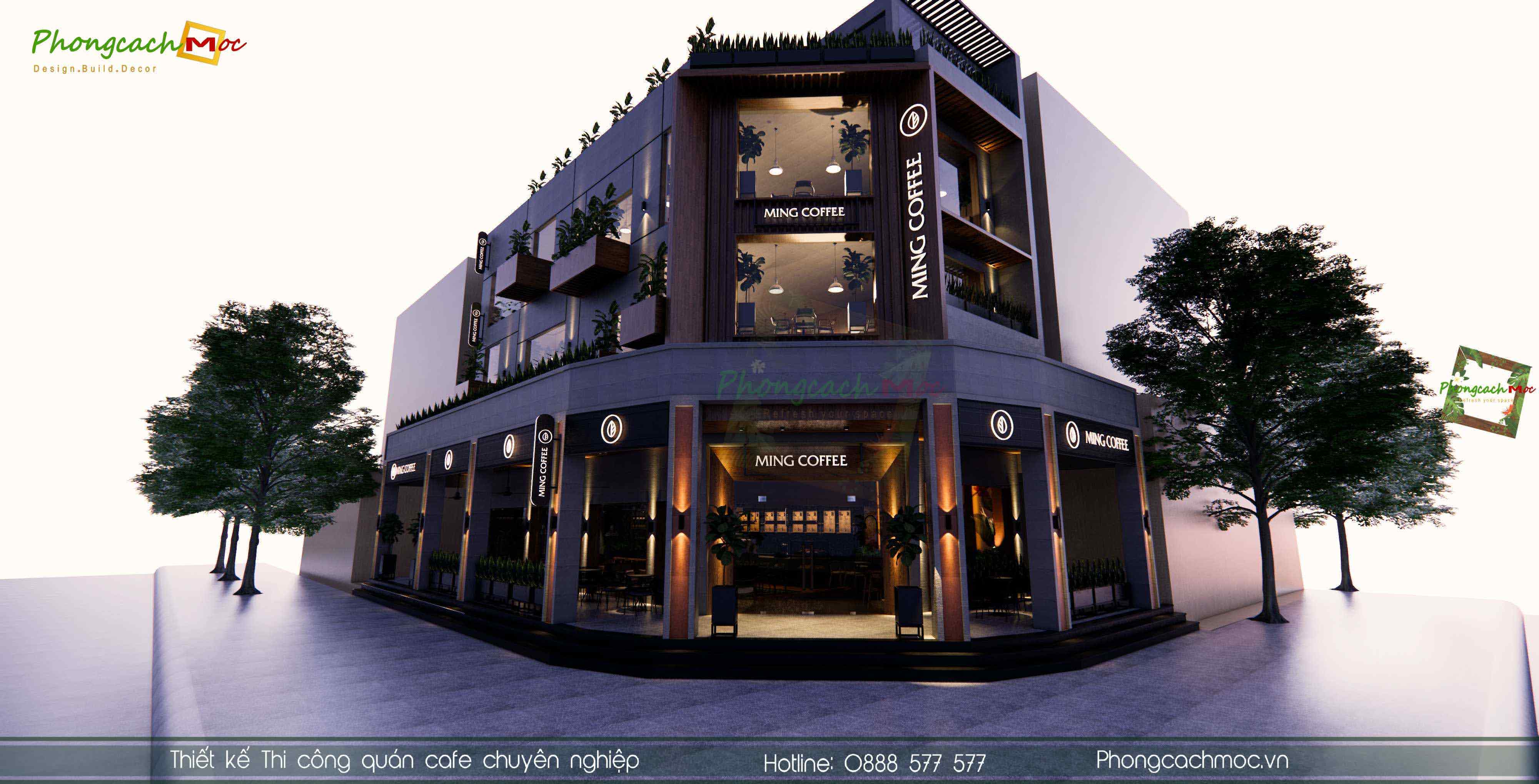 Mẫu thiết kế quán cafe hiện đại - Ming Coffee Bình Dương