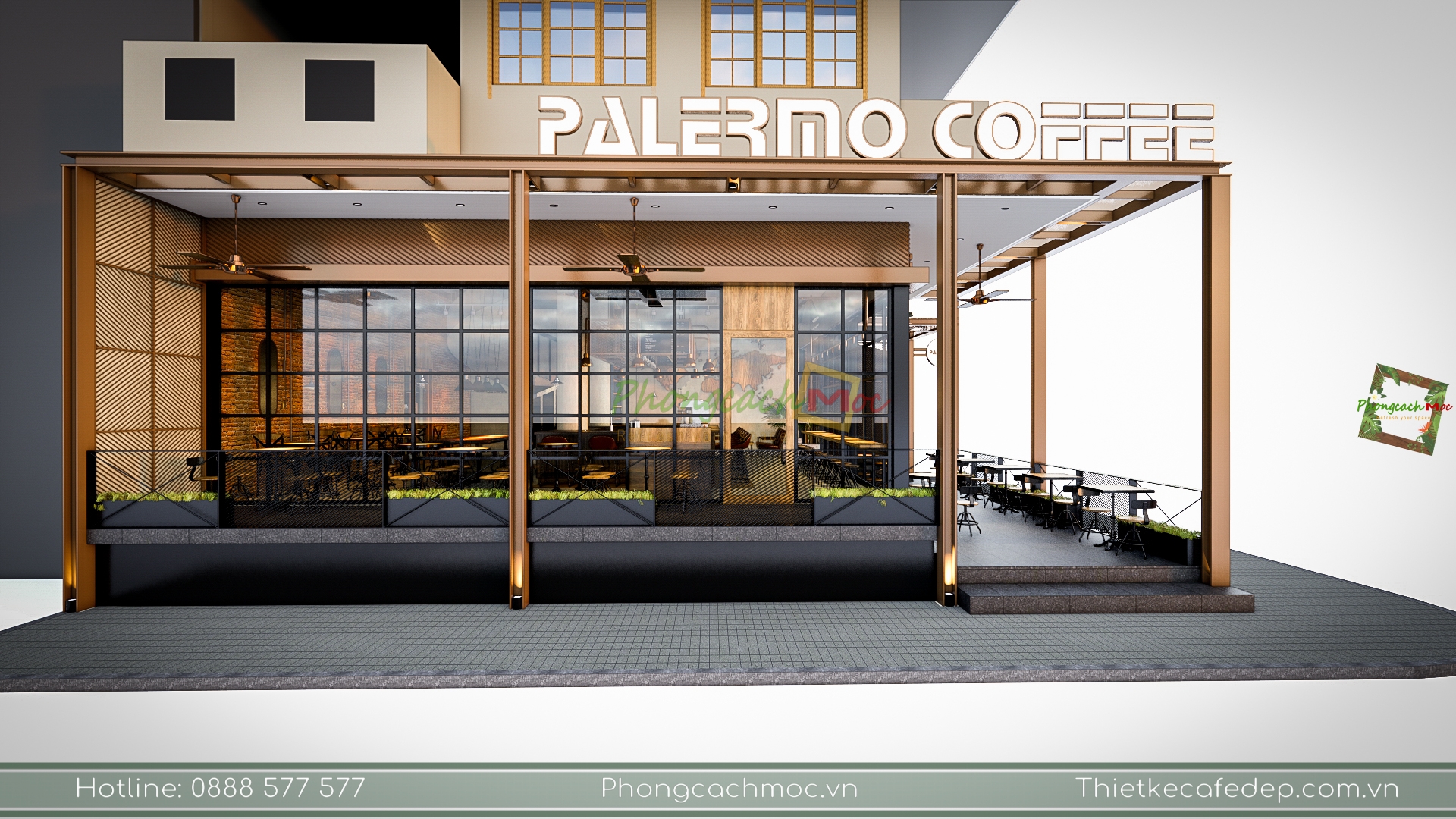 Thiết kế Quán Cafe 2 mặt tiền - Palermo Coffee
