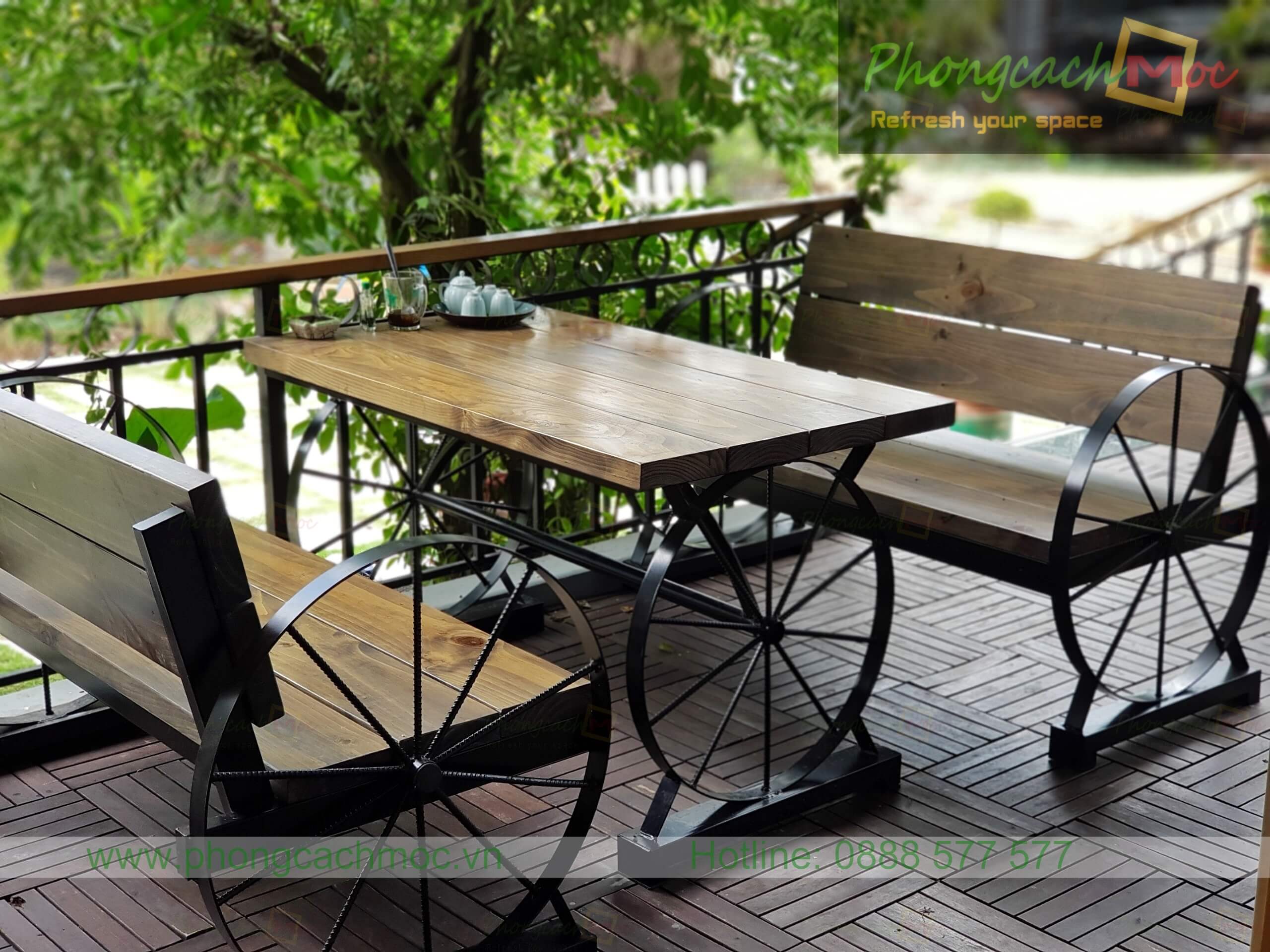 bàn ghế cafe sân vườn ngoài trời QD-209